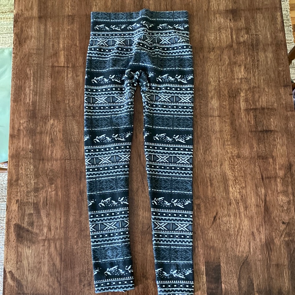 Fleece lined leggings, aztec